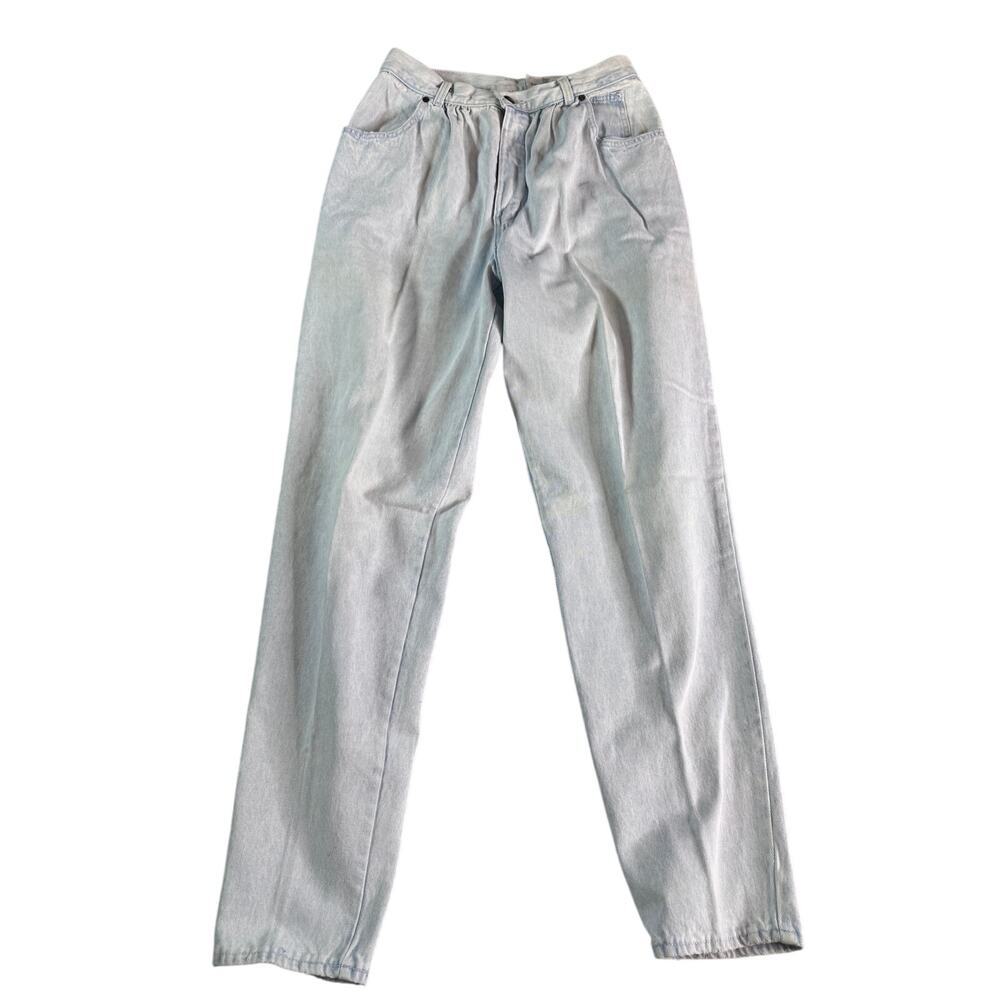 Vintage Bugle Boy Jeans Womens 13 High Rise Pleated Tapered Light Wash Denim